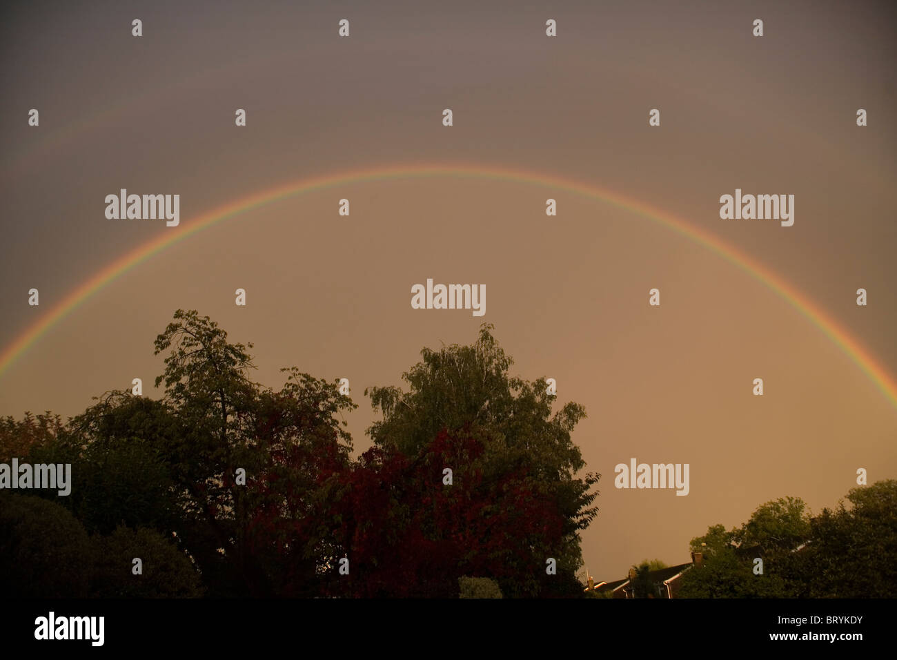 Double rainbow Stock Photo