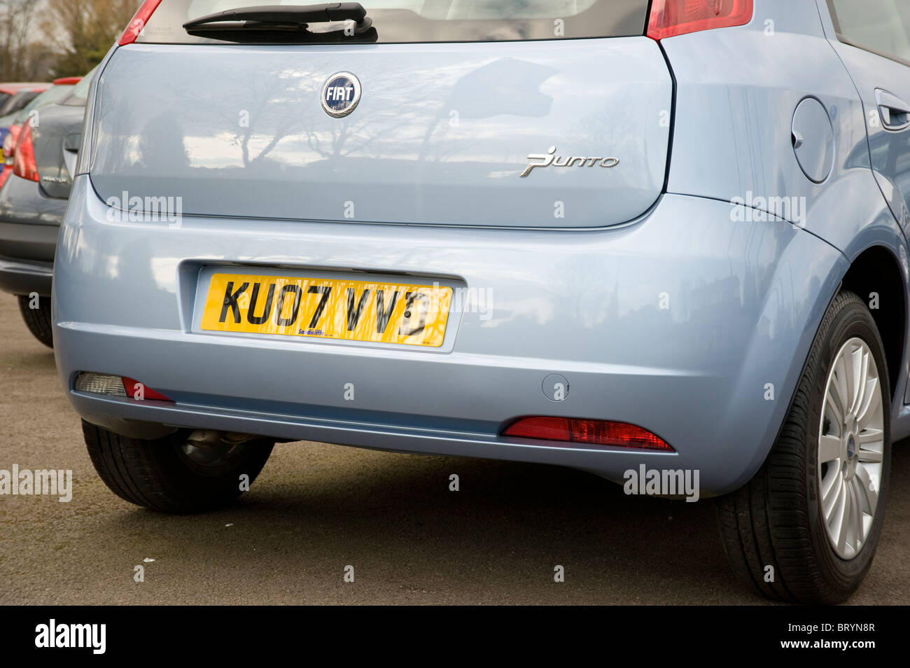 Close up view of the rear of a Fiat Punto car. Stock Photo