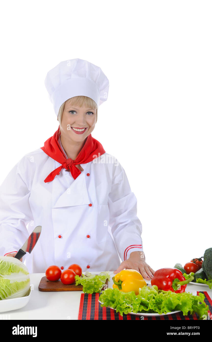 Happy Chef uniforms in preparing Stock Photo Alamy