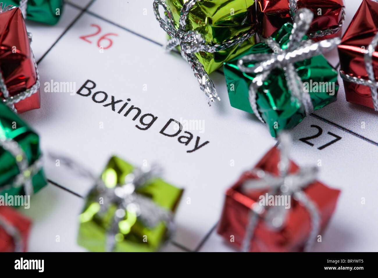 26th of December calendar card Stock Photo