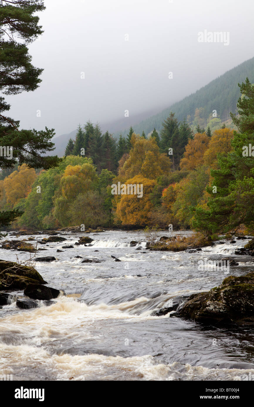 Falls of Dochart at Killin, Scotland in the Autumn Stock Photo
