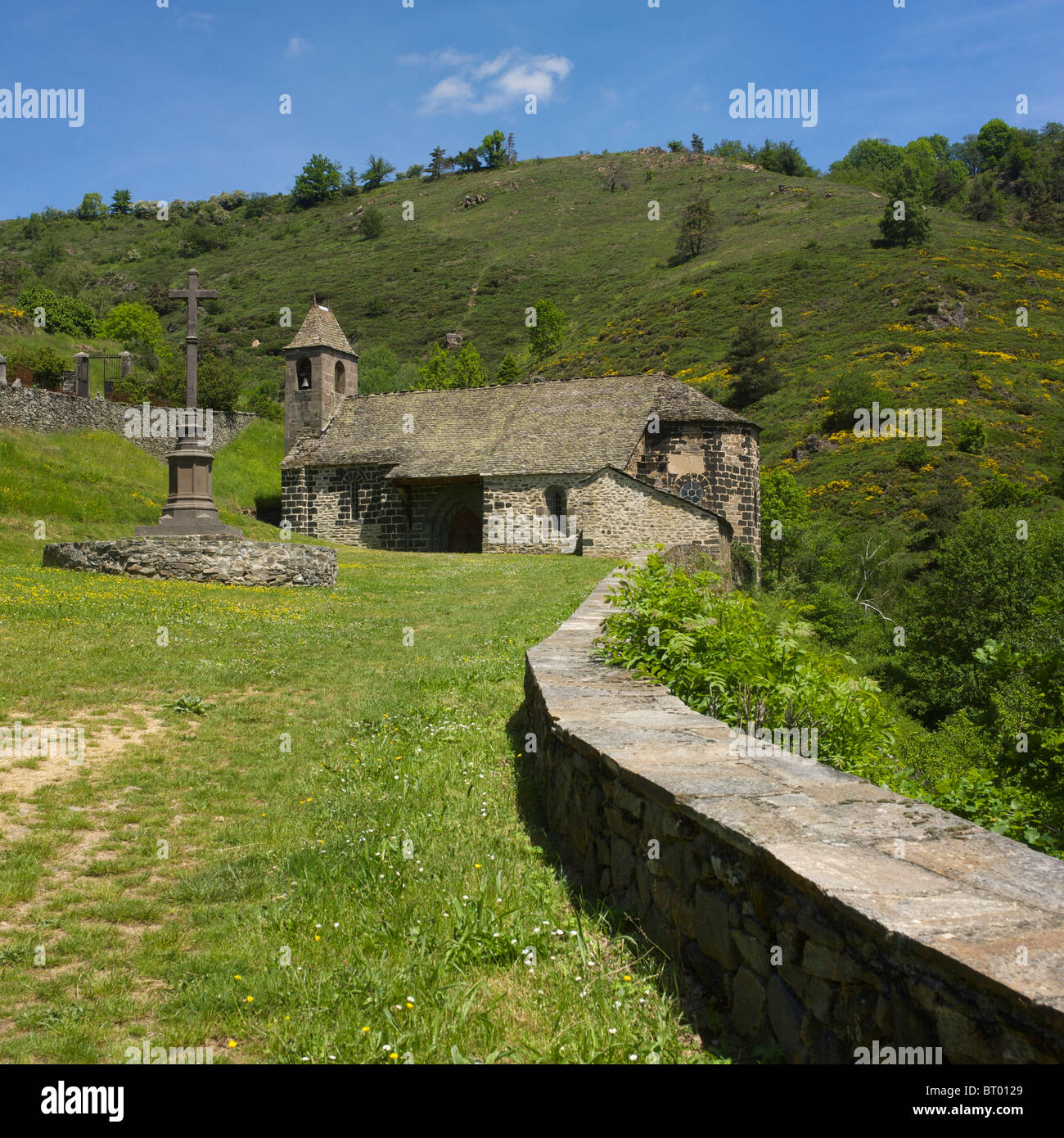 Chapel isolated in Cantal, Auvergne, France, Europe Stock Photo Alamy