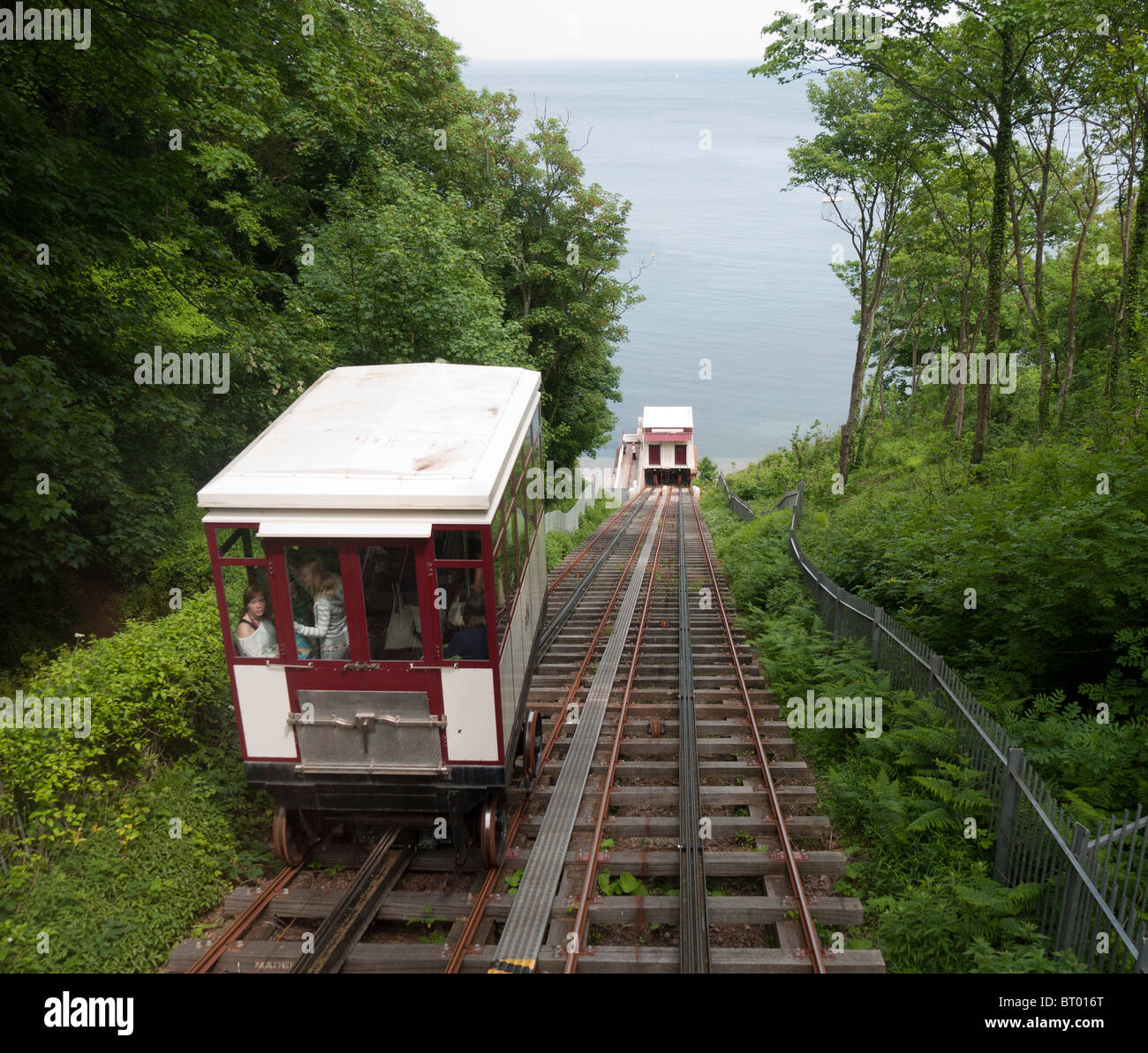 The cliff railway at Devon Stock Photo Alamy