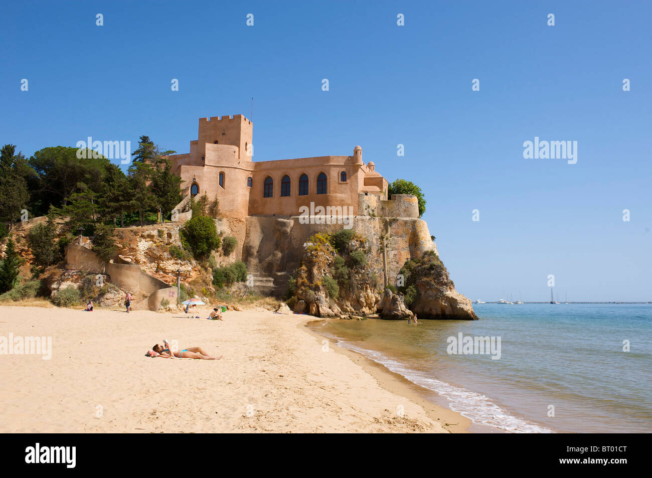 Castle in Ferragudo, Algarve, Portugal Stock Photo