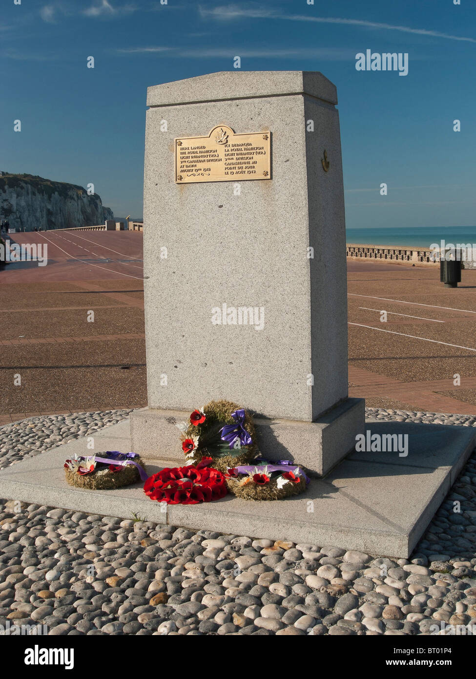 canadian monument in Dieppe Normandy Stock Photo