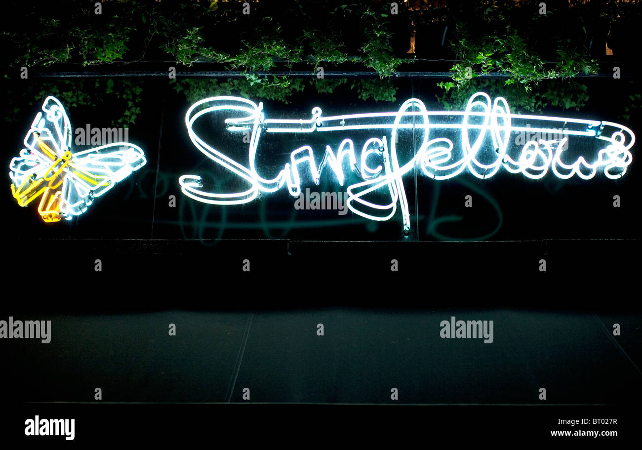 Sign on Stringfellows night club, London Stock Photo