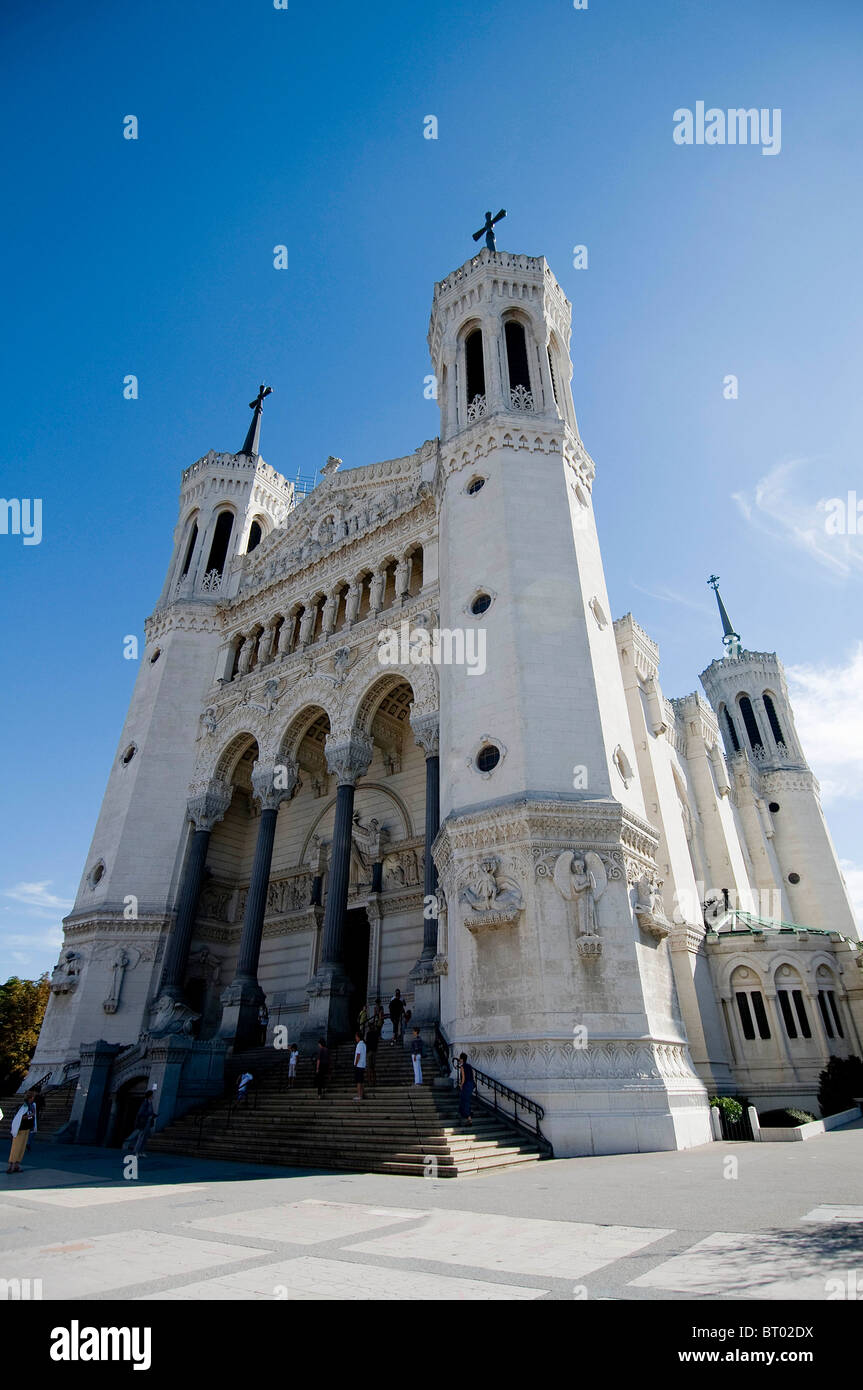Notre Dame de Fourviere Basilica, Lyon Stock Photo