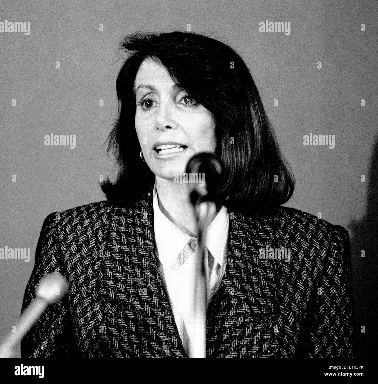Nancy Pelosi announces she is a Democratic party candidate for a seat in the US House of representatives. late 1980s Stock Photo