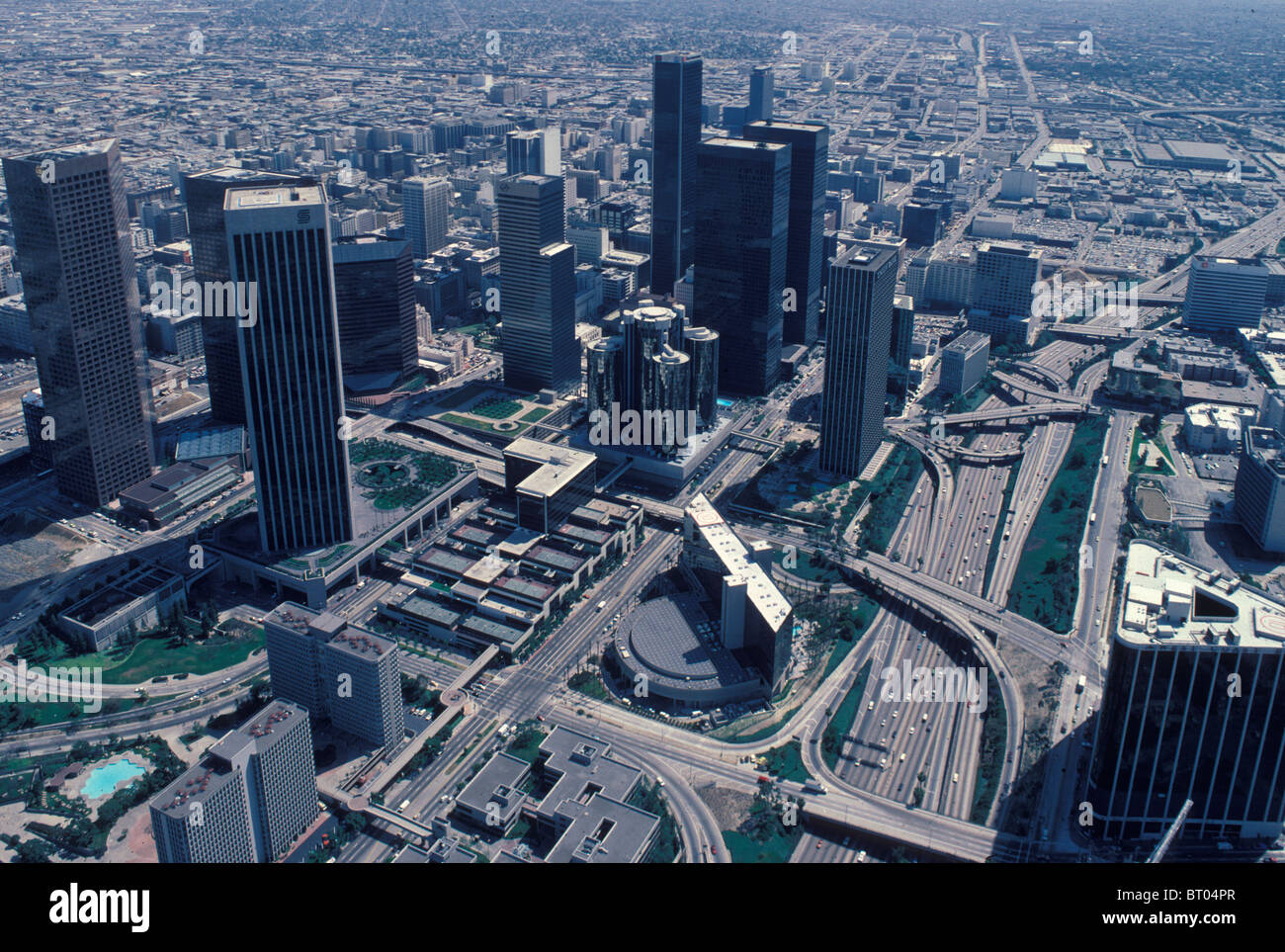 Downtown Los Angeles skyline in 1984 year of the Los Angeles Olympic