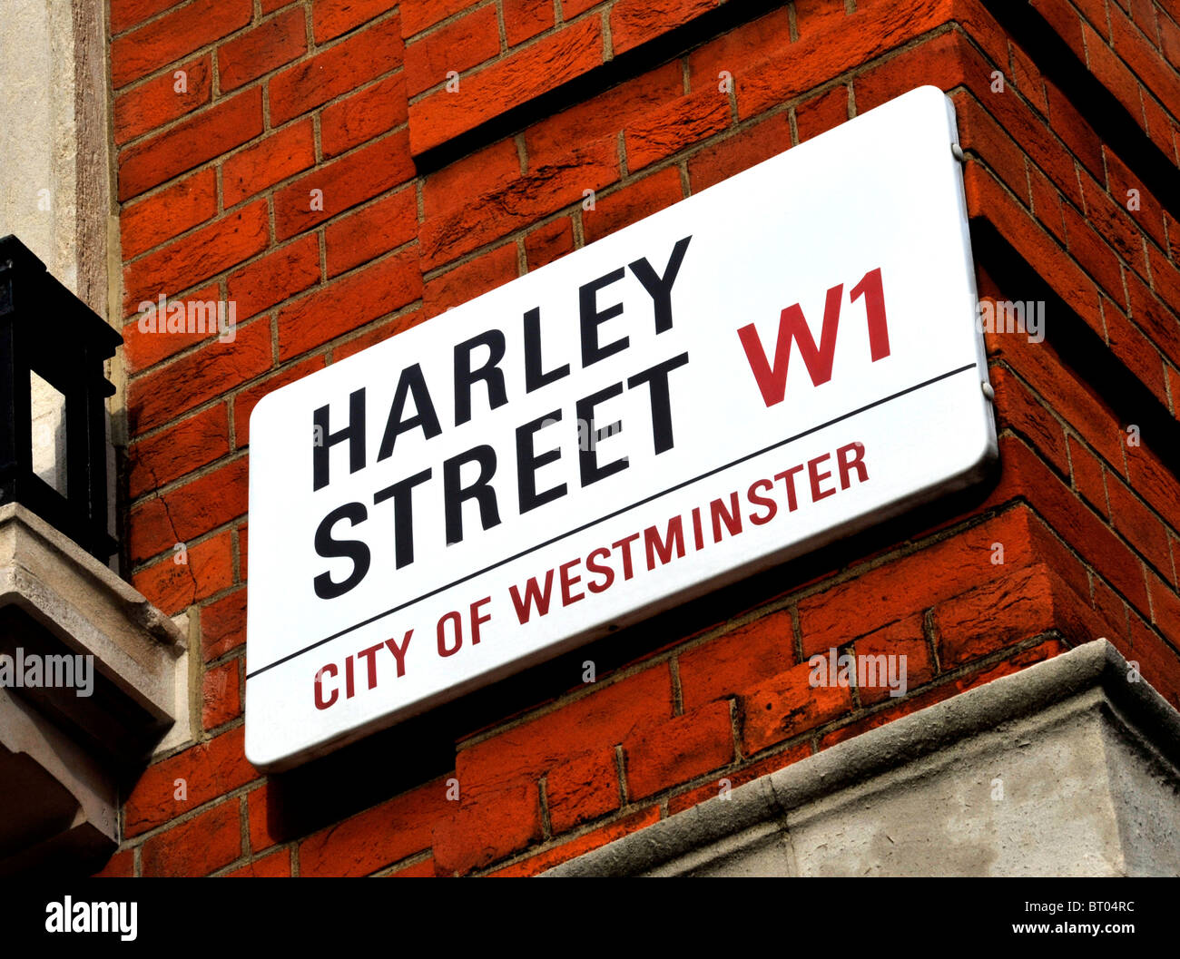 Harley Street sign Stock Photo Alamy