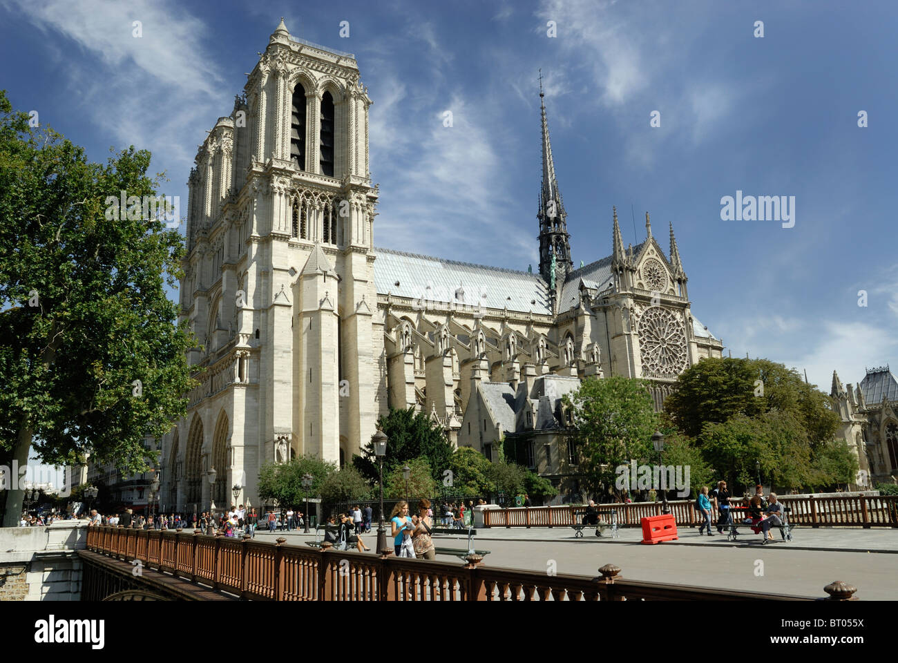 South side of Notre Dame Cathedral vied from Pont Au Double, Paris