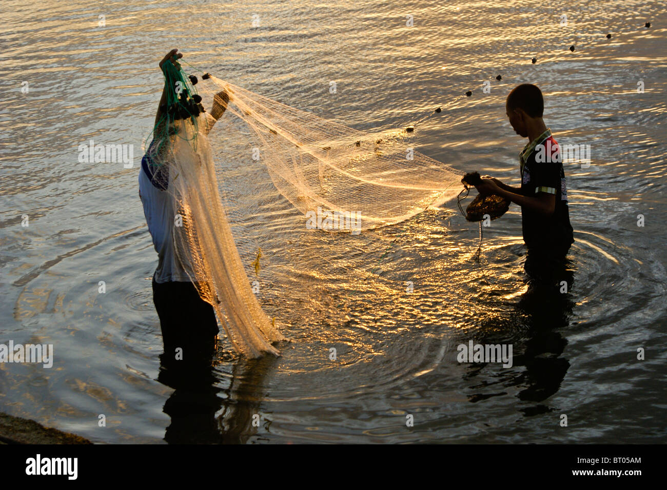 fishing with a net
