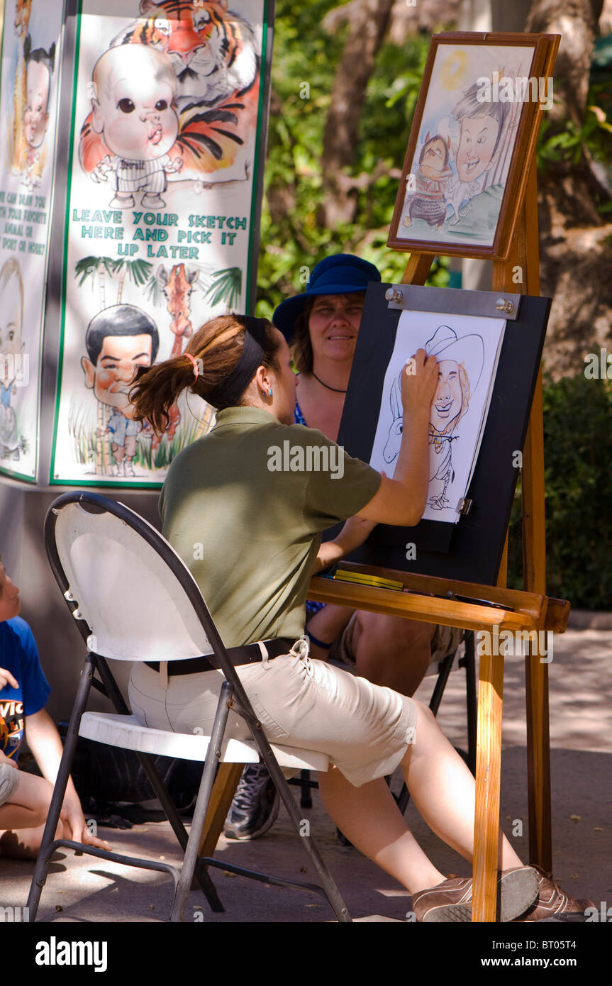 Artist painting portray Stock Photo