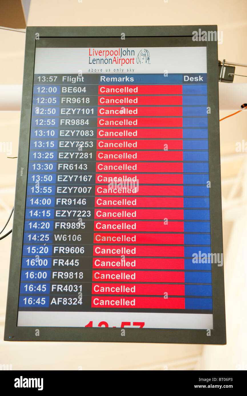 Liverpool Airport All Flights Cancelled Stock Photo