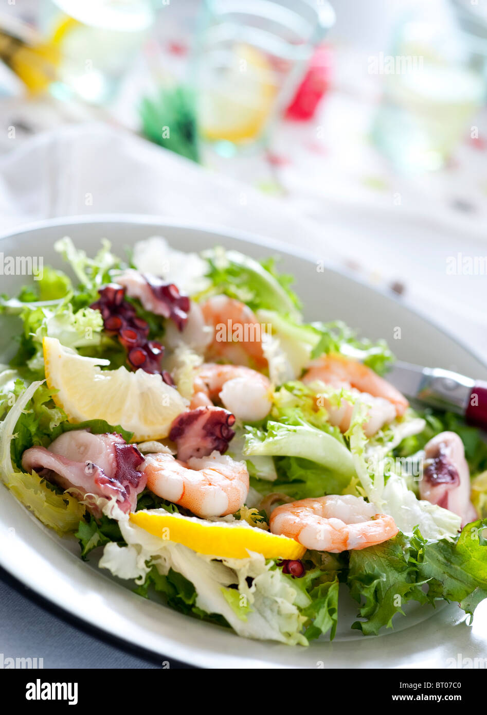 salad with shrimps Stock Photo