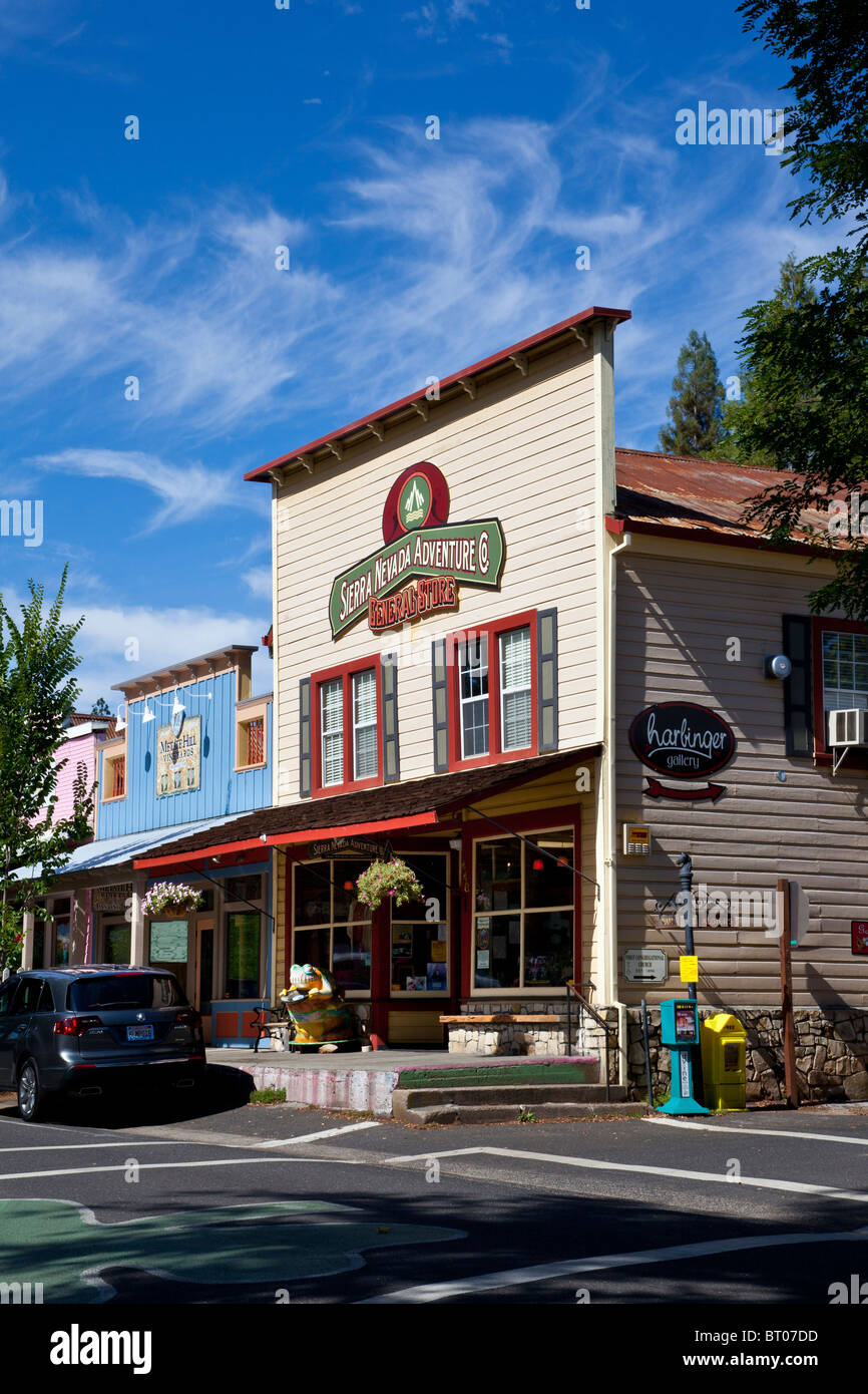 A scene from Murphys California old time downtown shopping area with