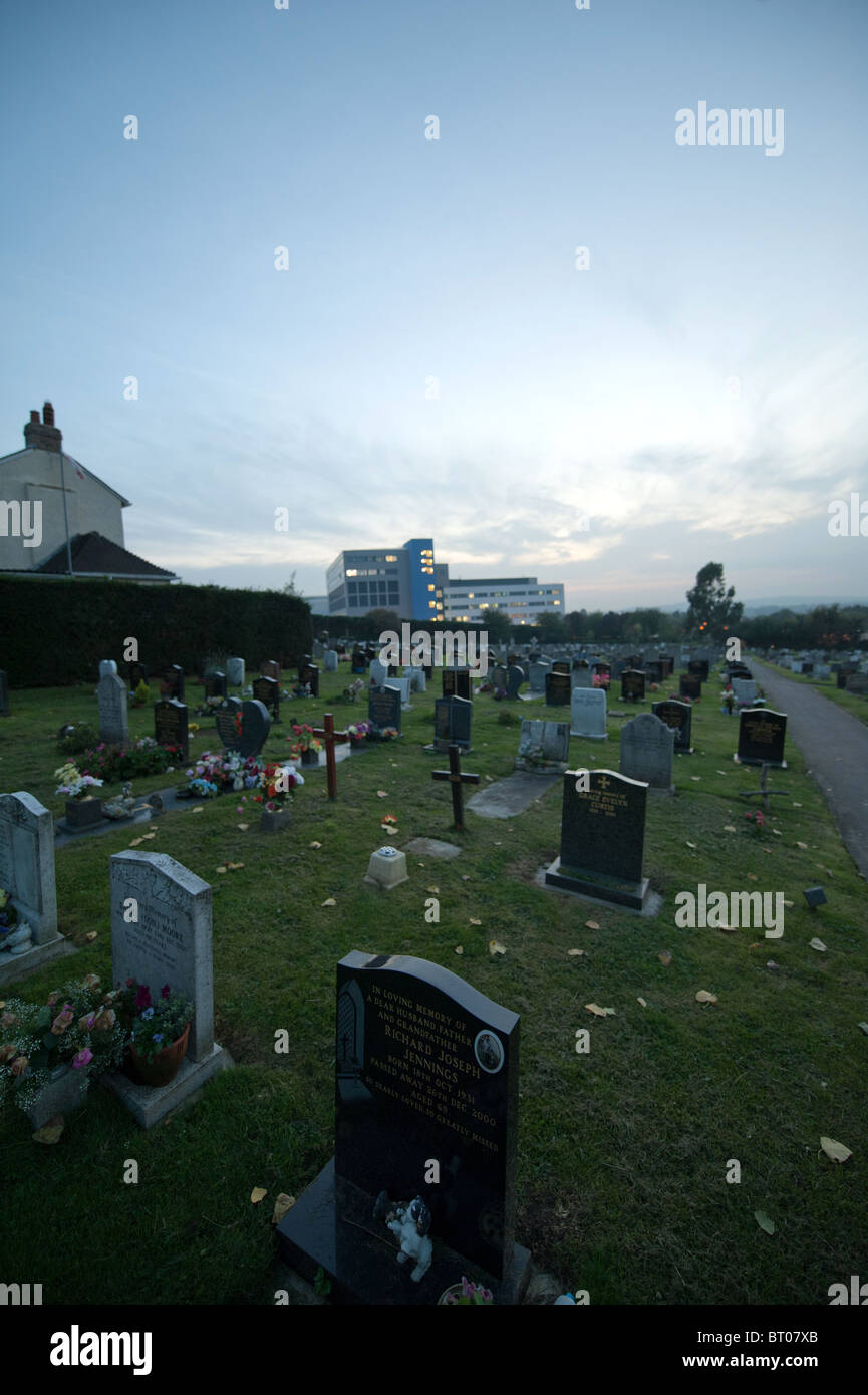 A general view of Headington cemetery and the John Radcliffe Hospital