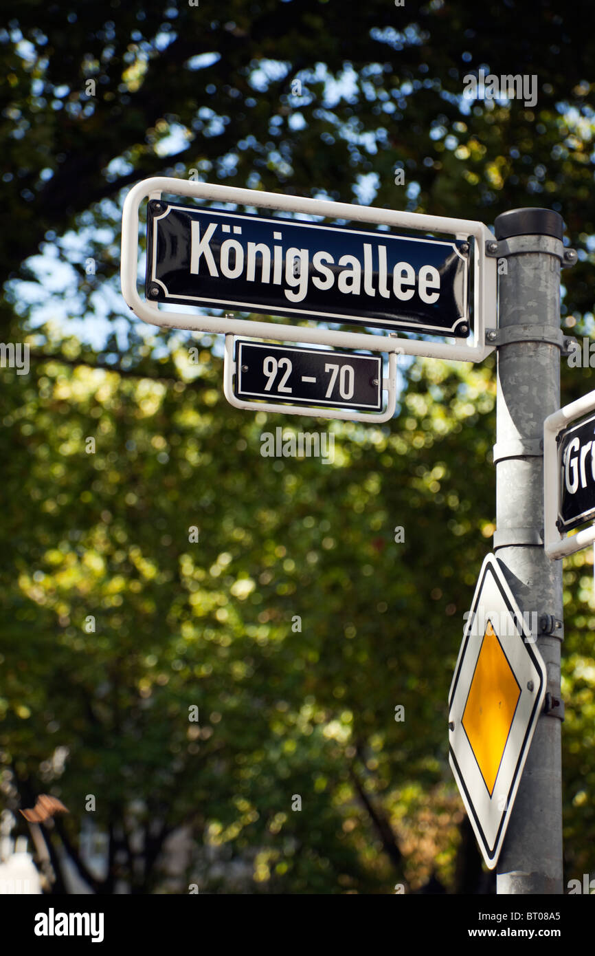 Street sign of Königsallee, Dusseldorf Stock Photo