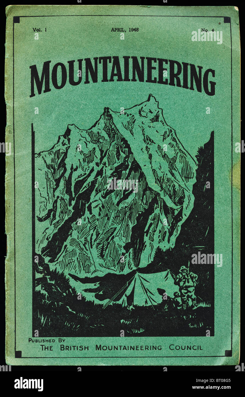 Cover of the magazine Mountaineering published by The British Mountaineering Council circa 1948 Stock Photo