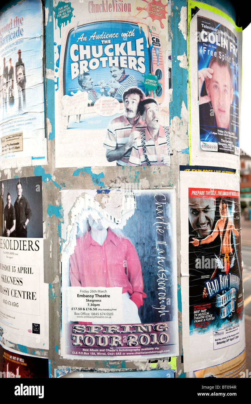 Faded entertainment posters Skegness Lincolnshire UK Stock Photo Alamy