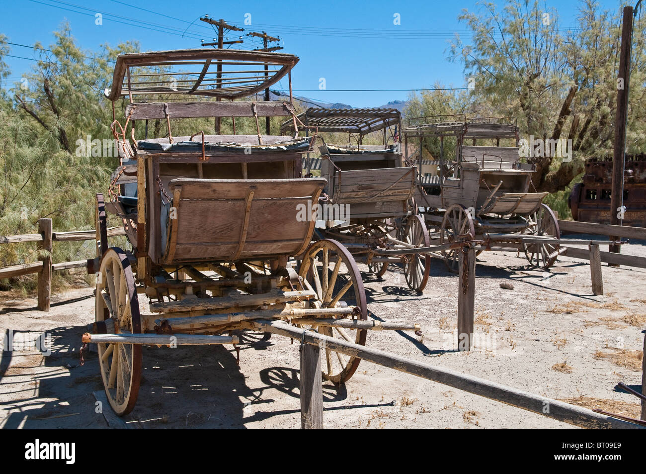 Historic mining equipment in the Borax Museum, Furnace Creek Museum