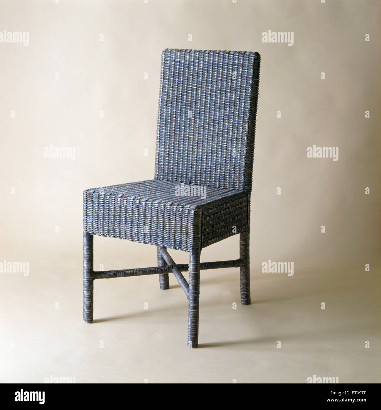 Closeup of bluegray wicker chair Stock Photo Alamy