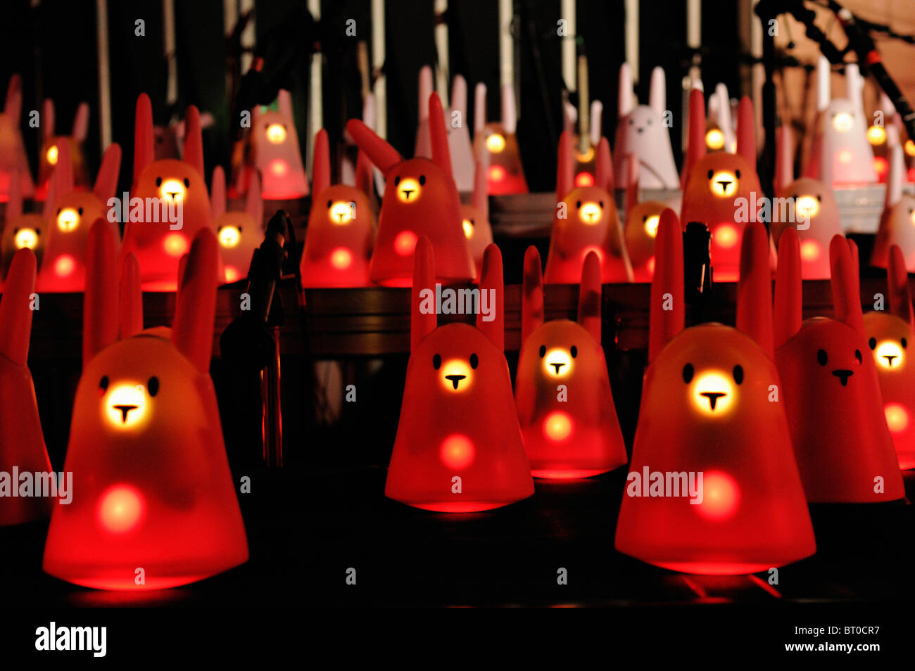 Nabaztag rabbit theater,"Nuit Blanche" Festival, Paris, France Stock