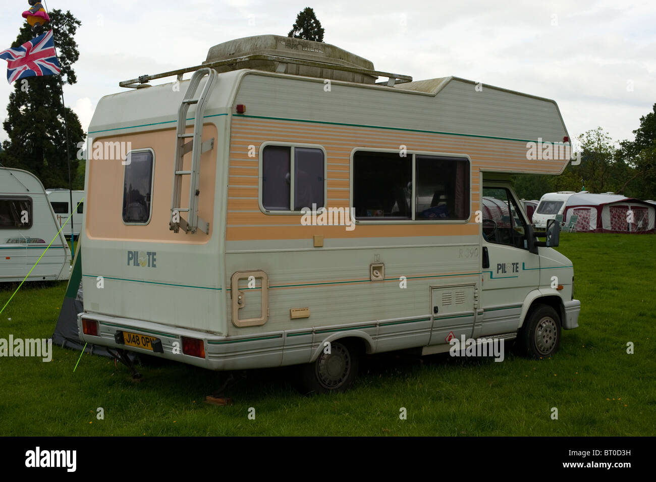 Old Pilote R390 Classic Motorhome Stock Photo