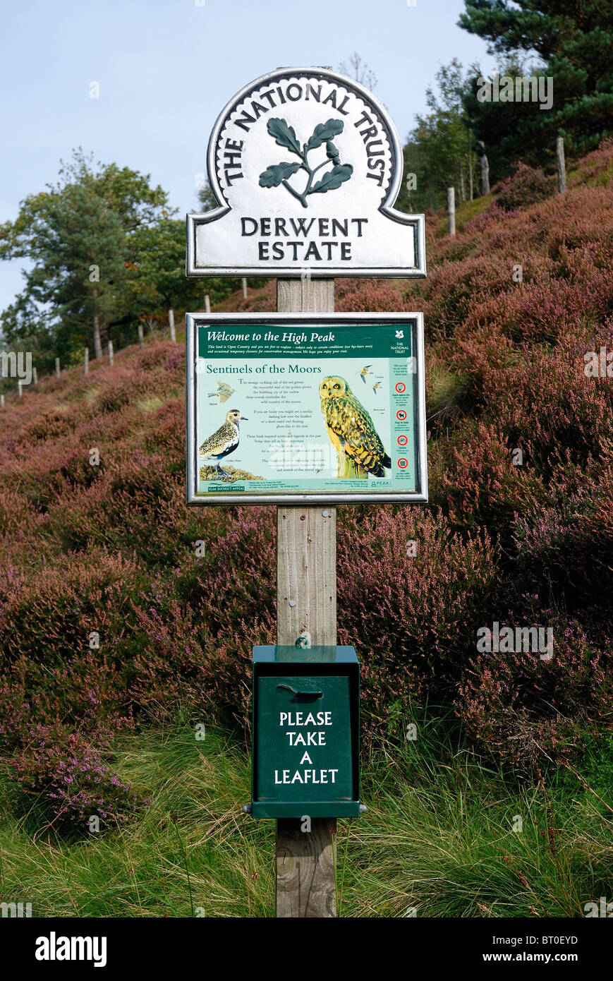 derwent estate sign and leaflet box Stock Photo Alamy