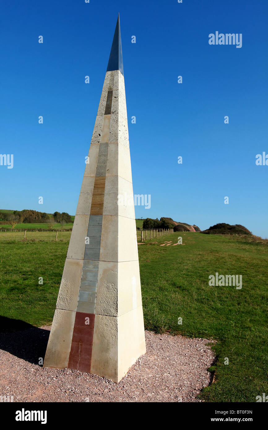 GV of Orcombe Point, a coastal feature in Exmouth, Devon,which marks the start of the Jurassic Coast World Heritage Site. Stock Photo