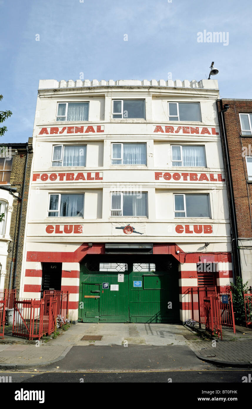 Entrance to Arsenal Football Clubs old West Stand in front of Highbury Stadium Square London England UK Stock Photo
