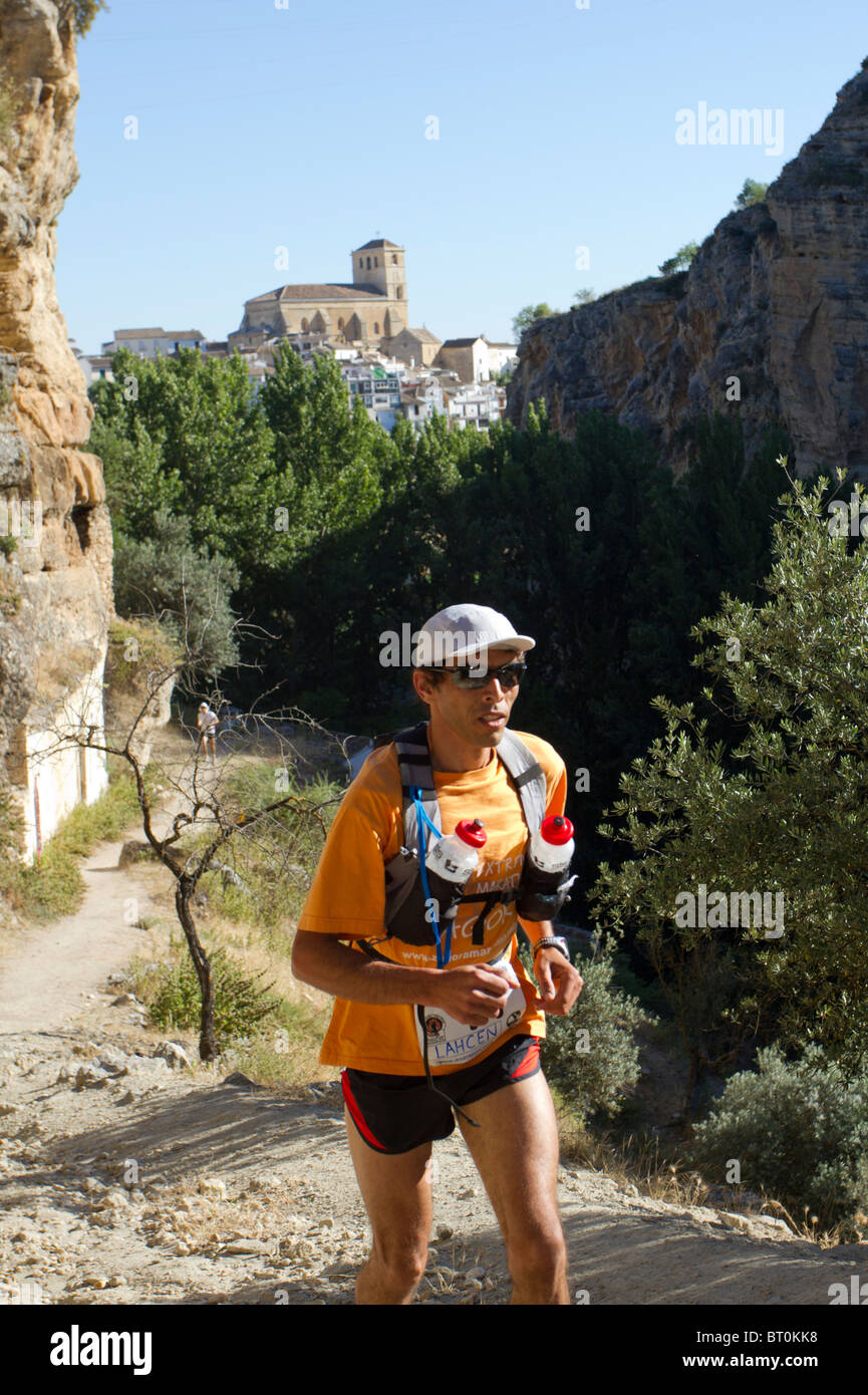 Moroccan extreme distance runner Lahcen Ahansal, winner of the 2010 Al