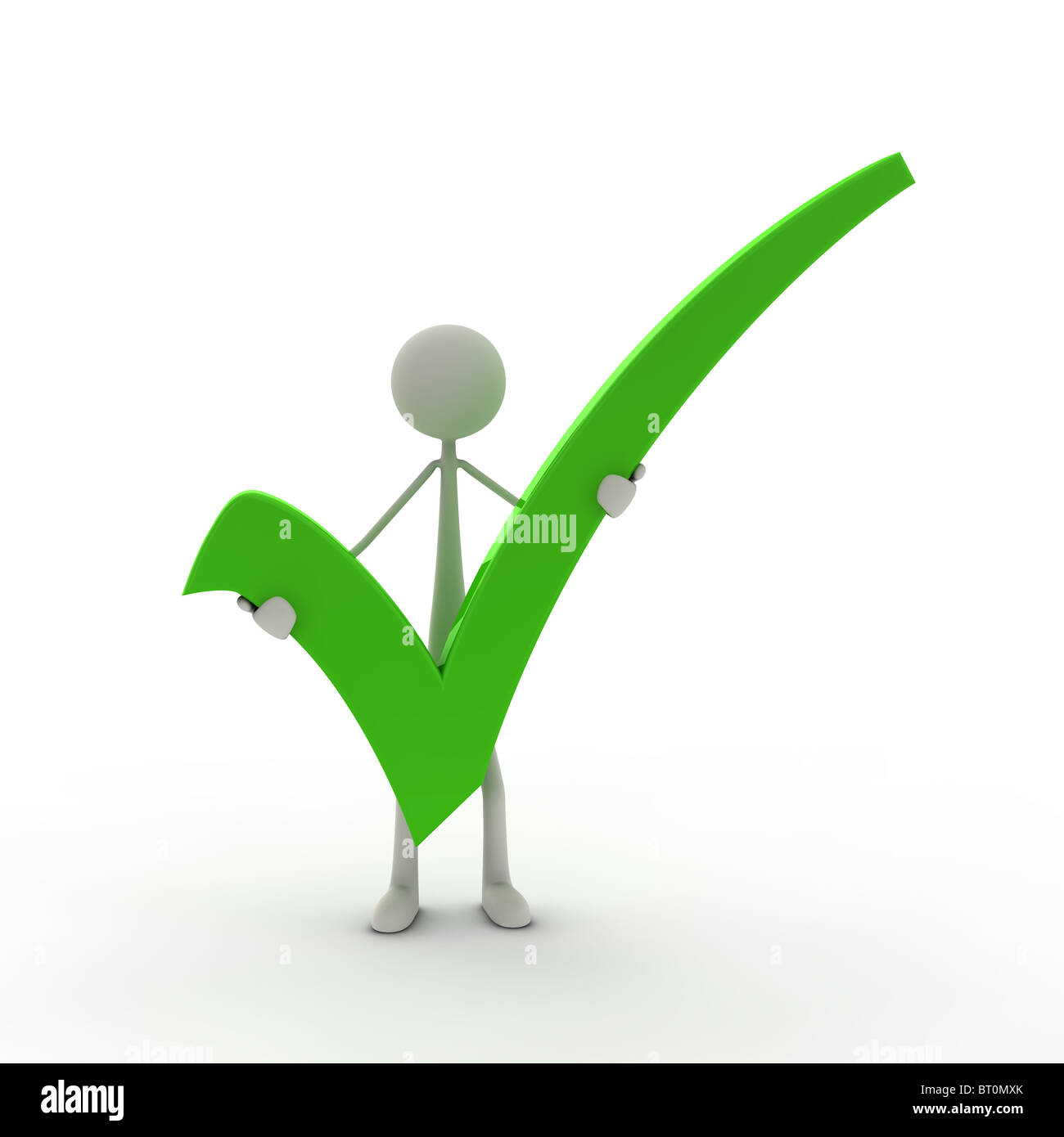 Figure with check mark Stock Photo