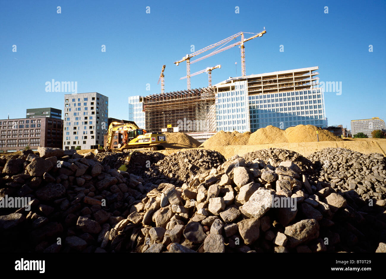 New head office building of Der SPIEGEL at Ericus opposite Oberhafenbrücke on the Eastern end of Hafencity in Hamburg. Stock Photo