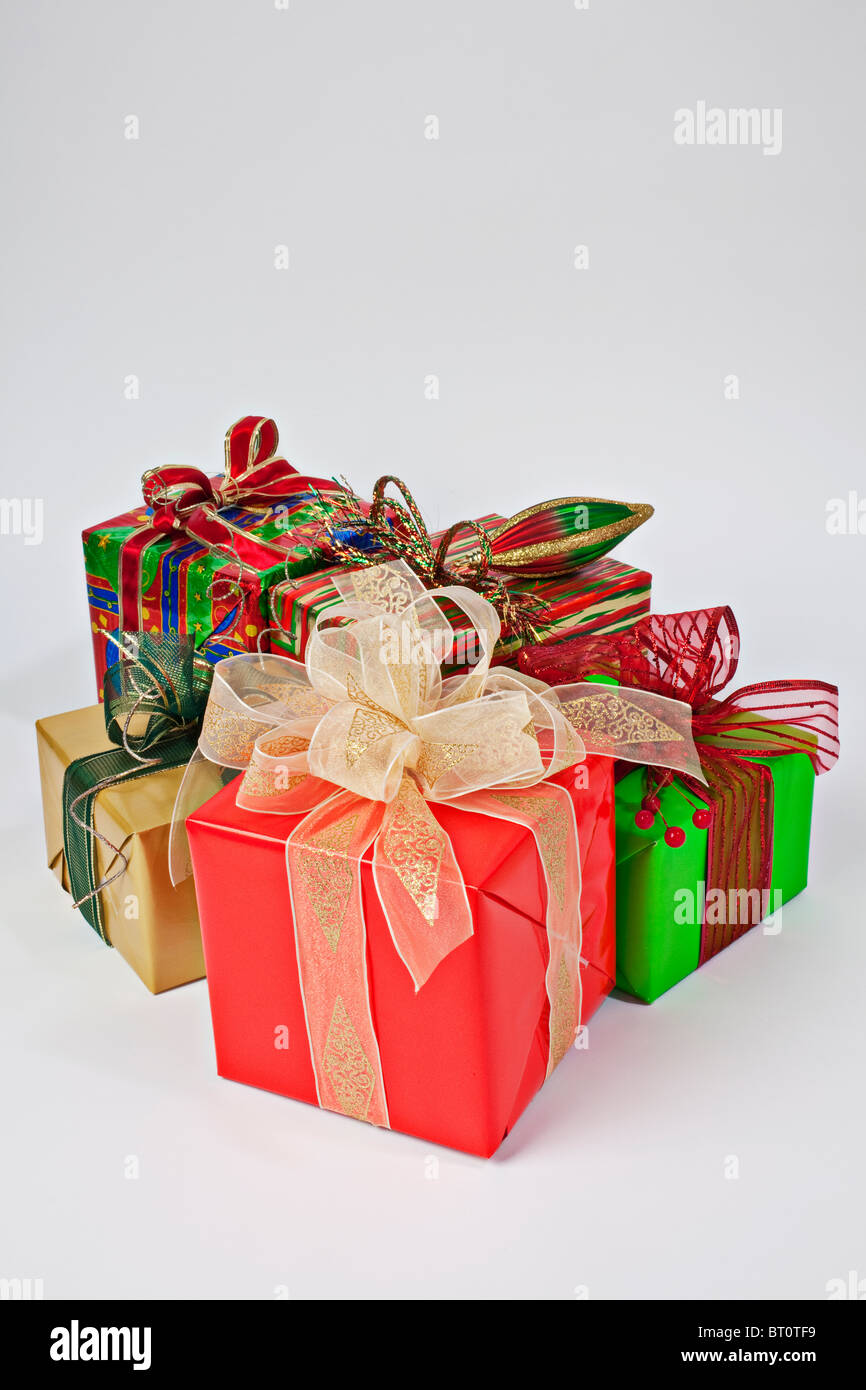 Christmas gift boxes Stock Photo