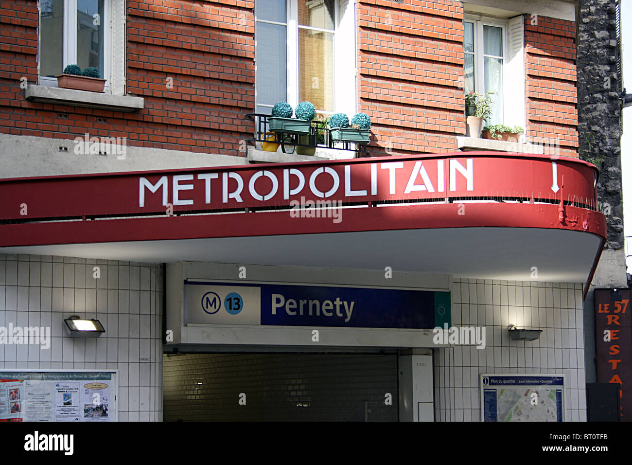 Paris, Canopy of Metro station Pernety Stock Photo