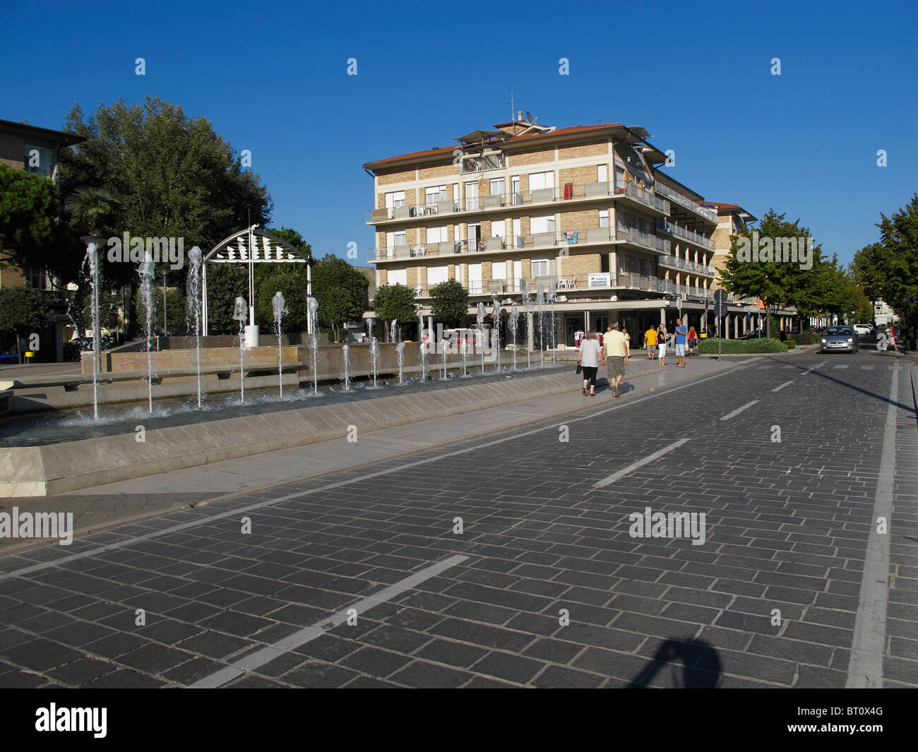 A place and the main road, Bibione Spiaggia, Veneto, Italy Stock Photo