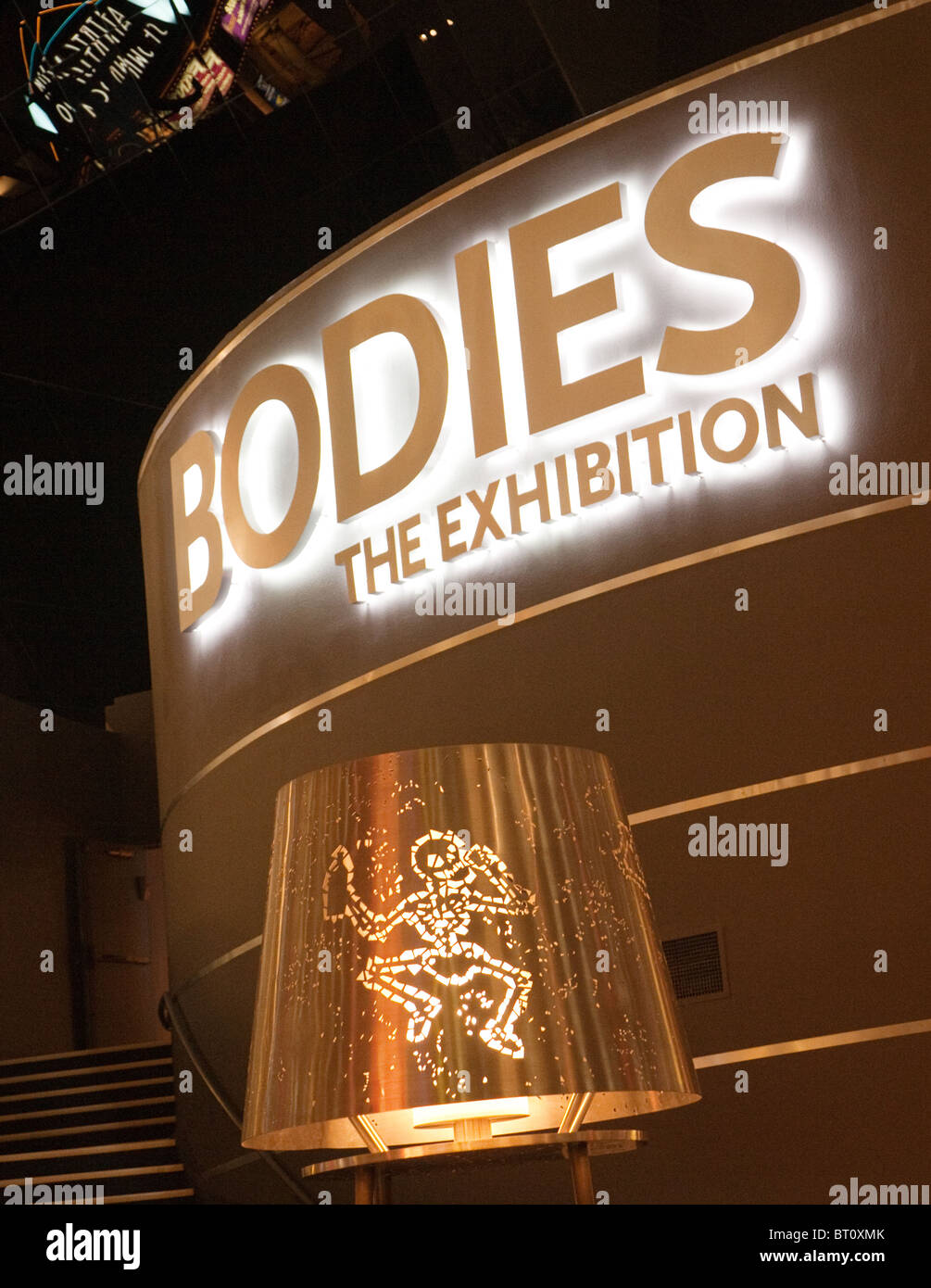 The entrance to the 'Bodies' exhibition with dissected human bodies on display, the Luxor Hotel, Las Vegas USA Stock Photo