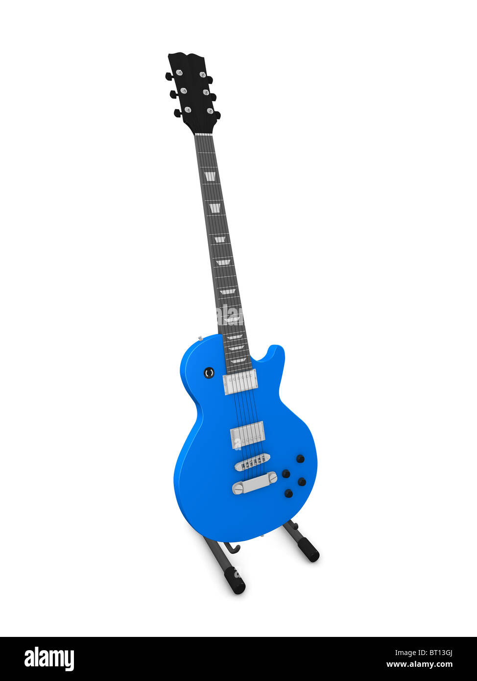 3d rendering Les Paul electric guitar isolated on white background. Stock Photo