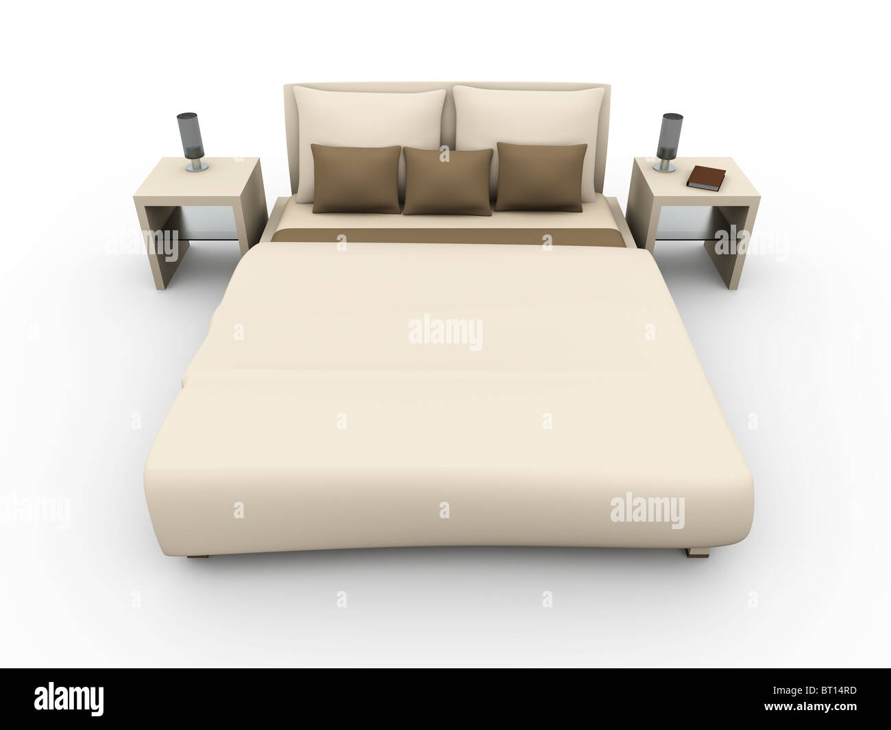 Bedroom with furniture and bed Cut Out Stock Images & Pictures - Alamy