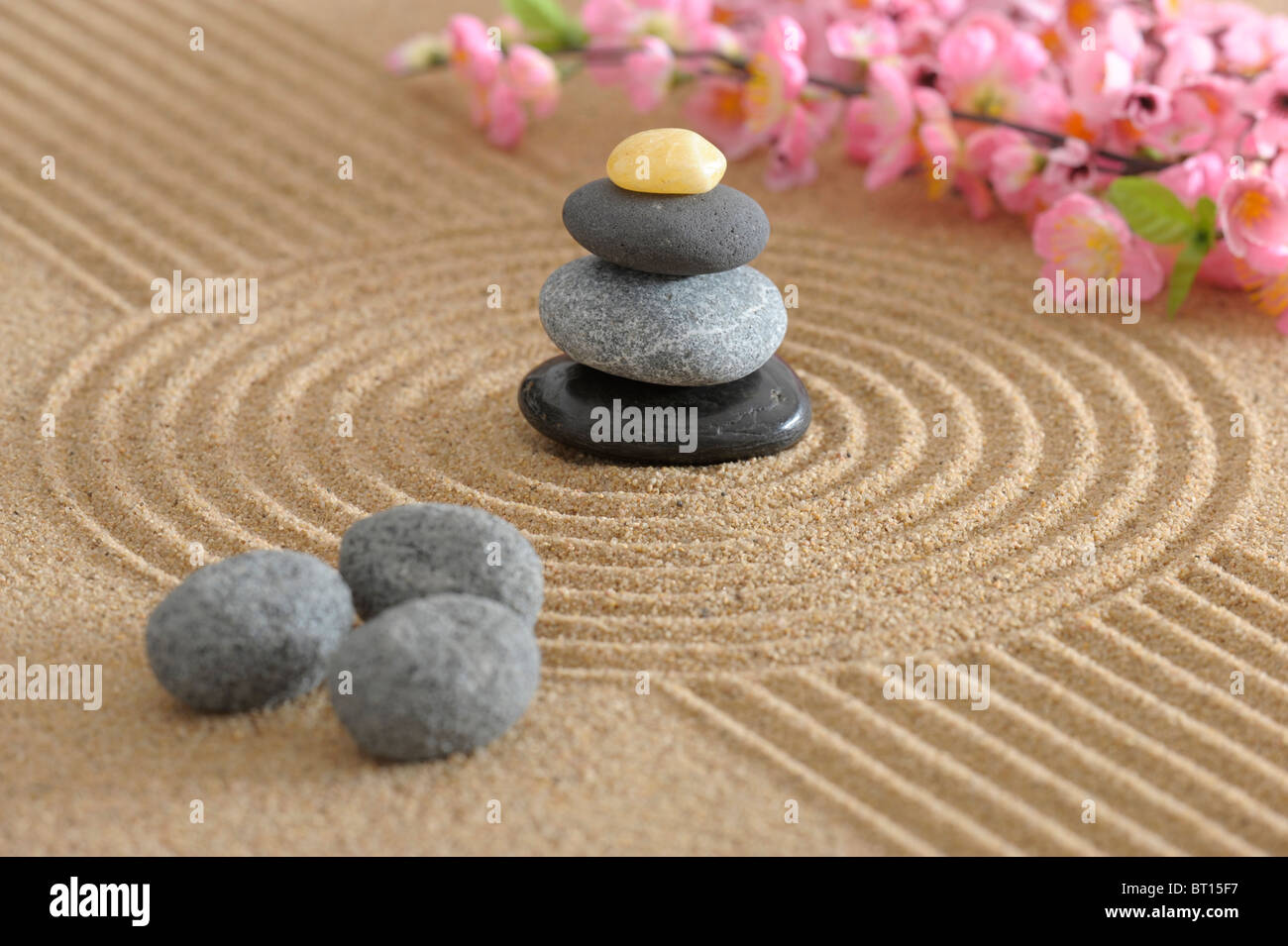 zen garden of meditation Stock Photo
