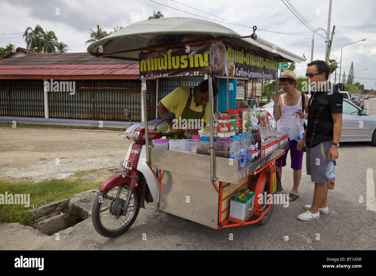 A mobile drinks stall in Phuket , Thailand Stock Photo