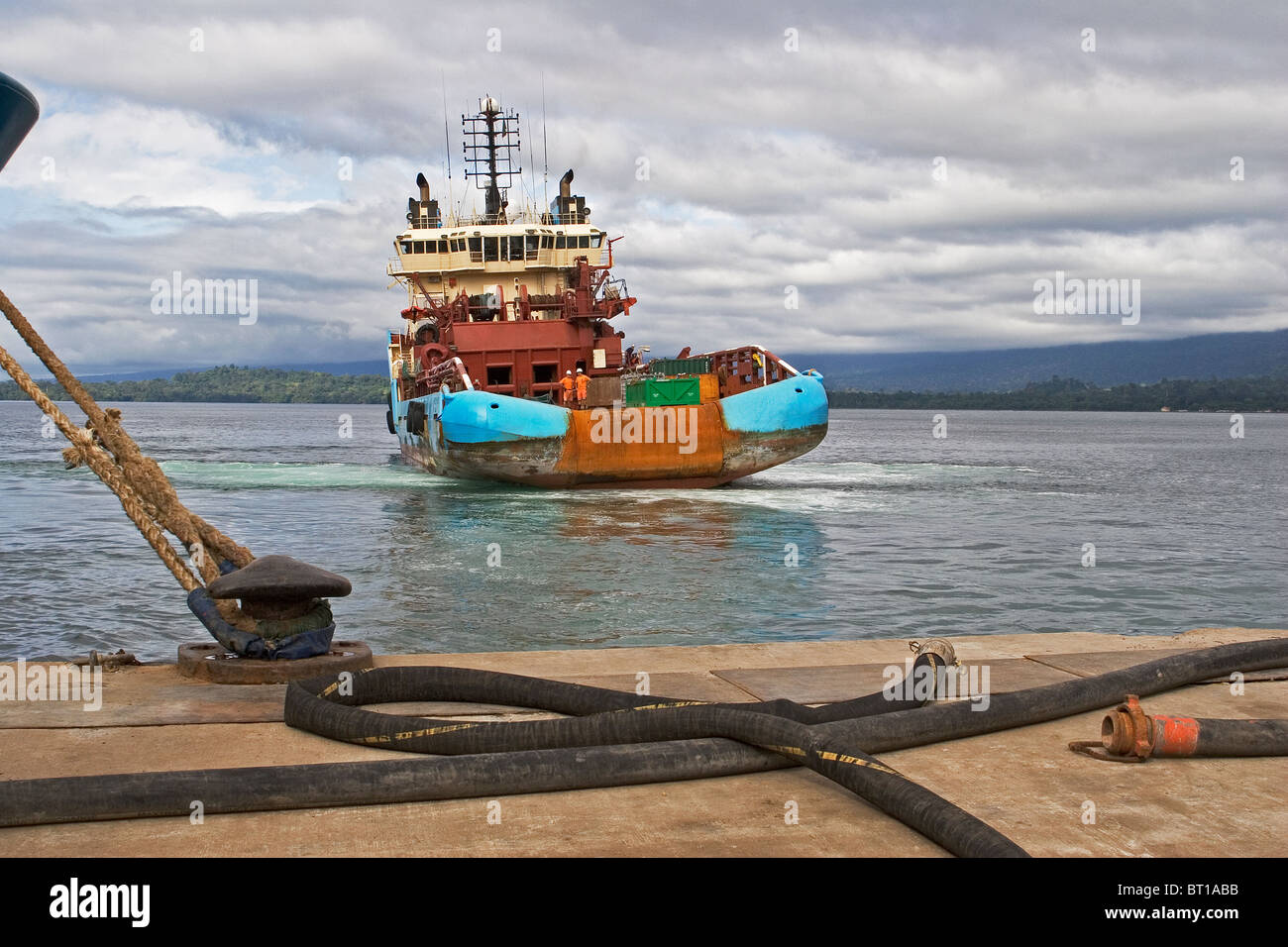 Luba Oil Freeport. Offshore oil and gas field supply boats arriving in