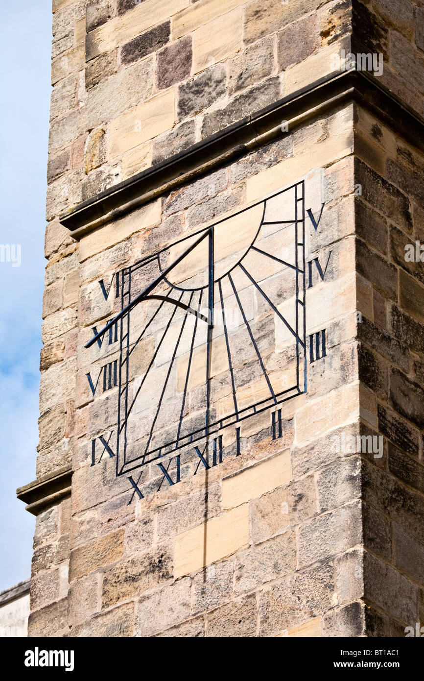 Sun dial on wall of Ripon Cathedral, North Yorkshire, England, UK, GB. Stock Photo