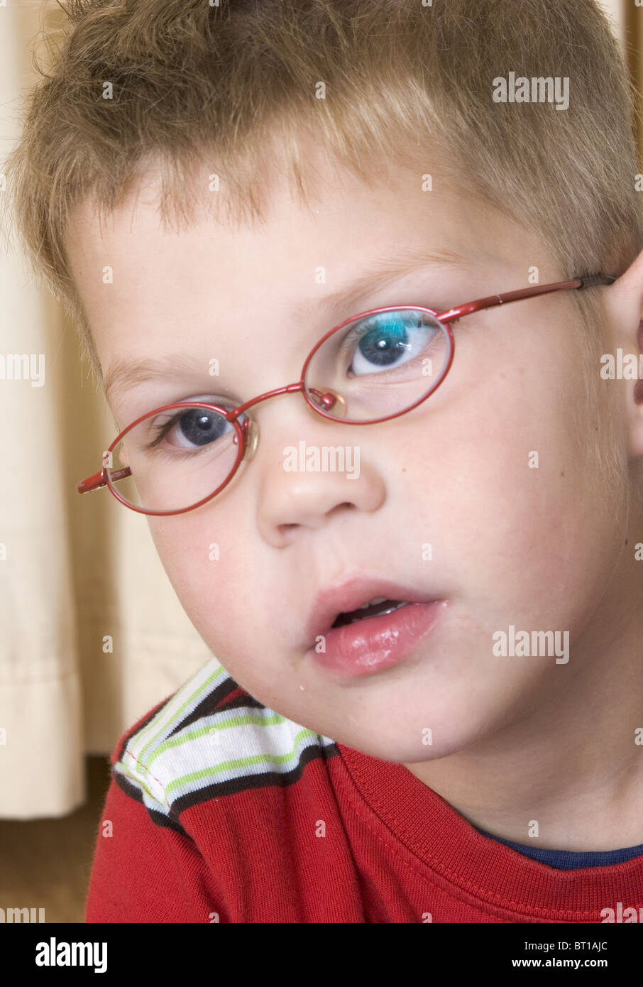 Toddler and eye glasses Stock Photo