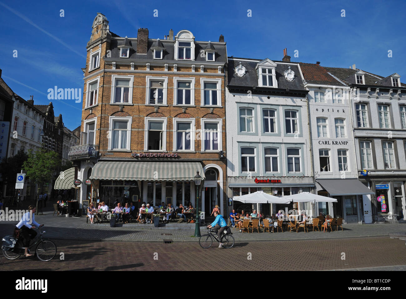 Traditional dutch gabled buildings in Maastricht, The Netherlands. Stock Photo