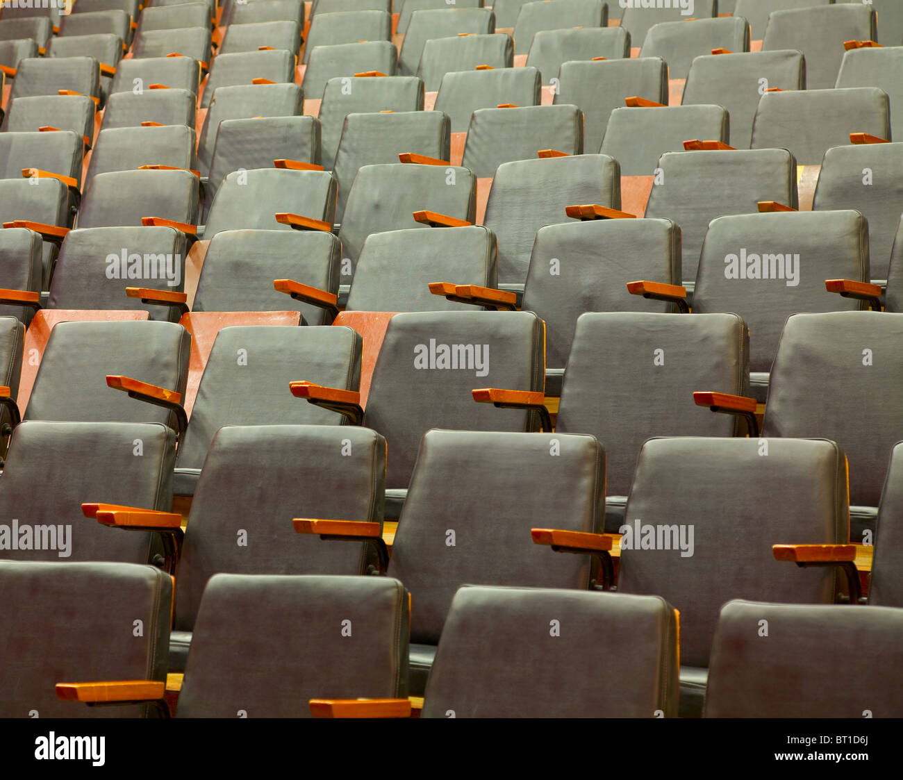 Rows of seats at an old cinema Stock Photo