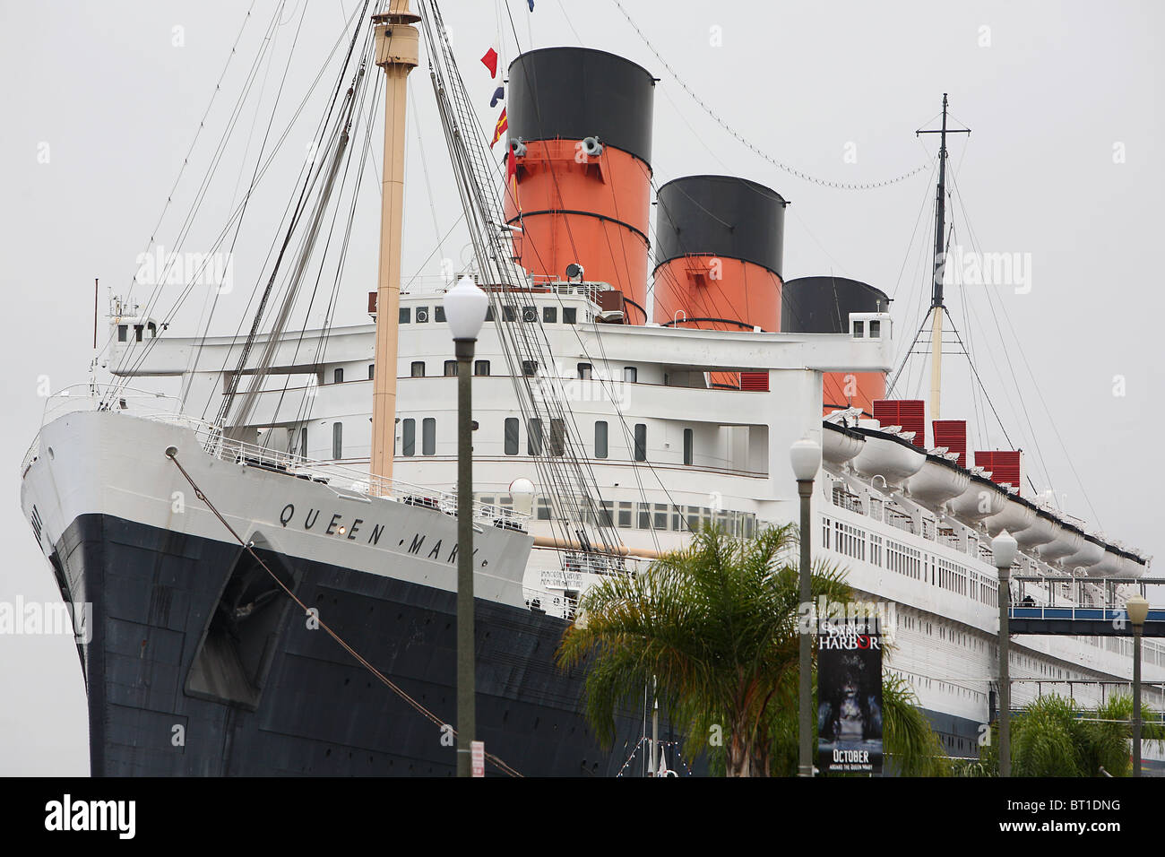 The Queen Mary ship at Long Beach, California Stock Photo