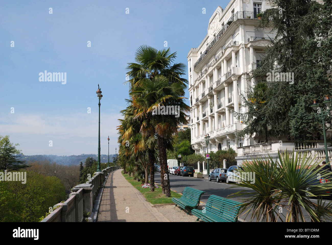 Old world hotel in the boulevard of Pau Stock Photo