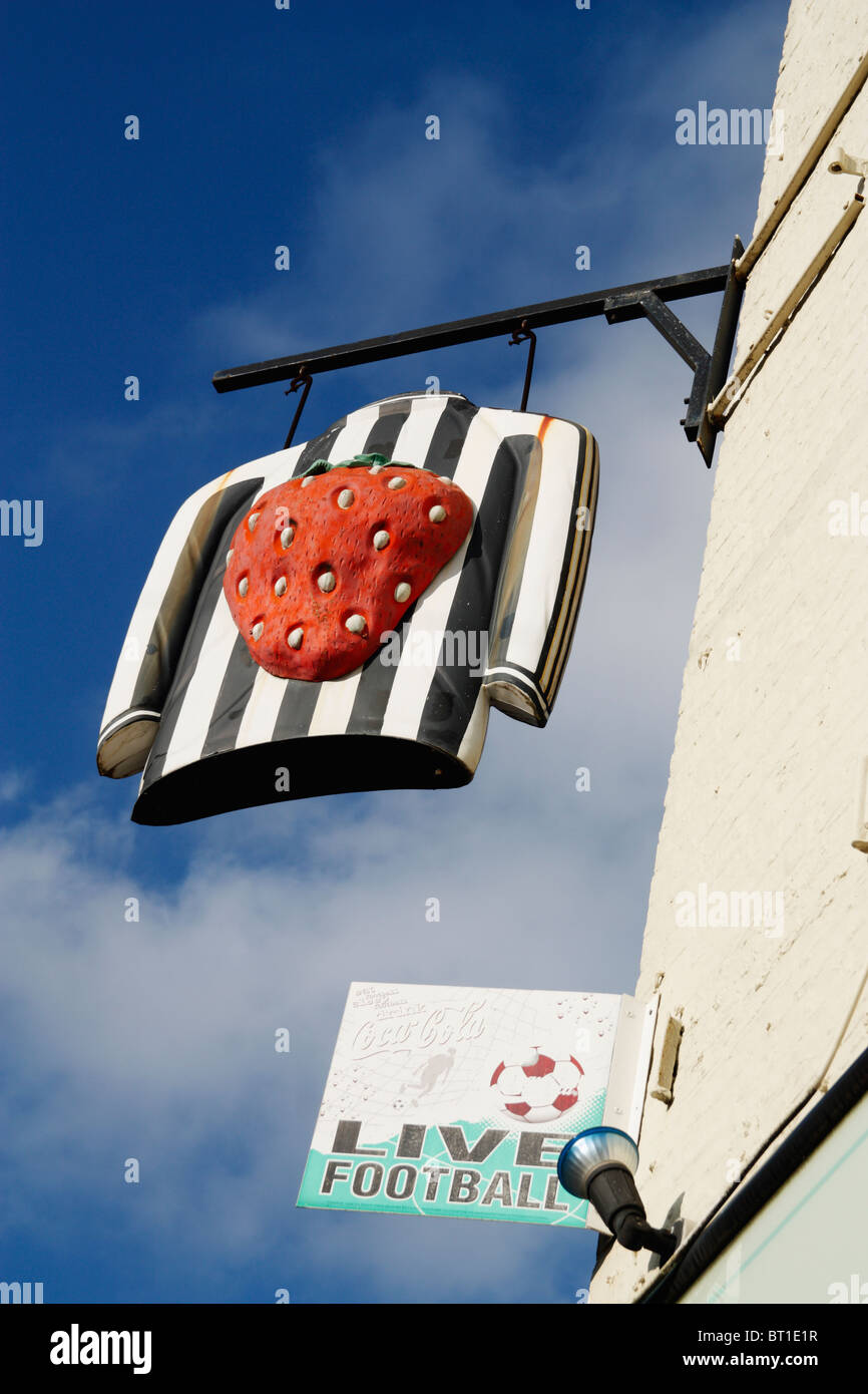 The Strawberry pub near Newcastle United's ground, St James' park